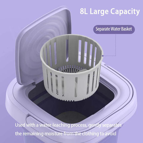 8L Portable Foldable Washing Machine With Spin Dryer Automatic Mini Underwear Sock 220V Washing Machine With Centrifuge