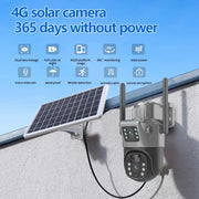 4MP 4G Wireless PTZ Solar Camera Dual Lens Dual Screen Outdoor IP Camera Solar Panel Audio PIR Security Surveillance Camera