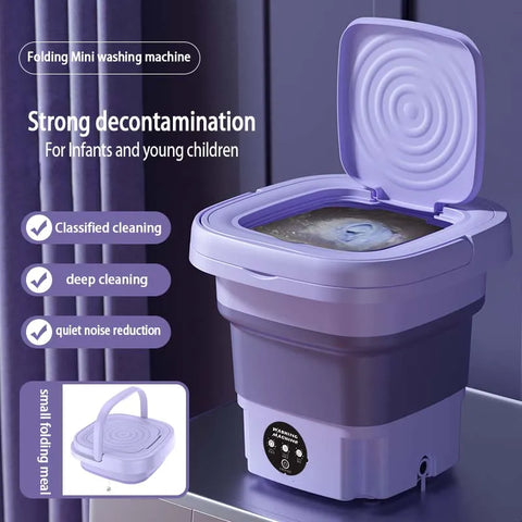 8L Portable Foldable Washing Machine With Spin Dryer Automatic Mini Underwear Sock 220V Washing Machine With Centrifuge