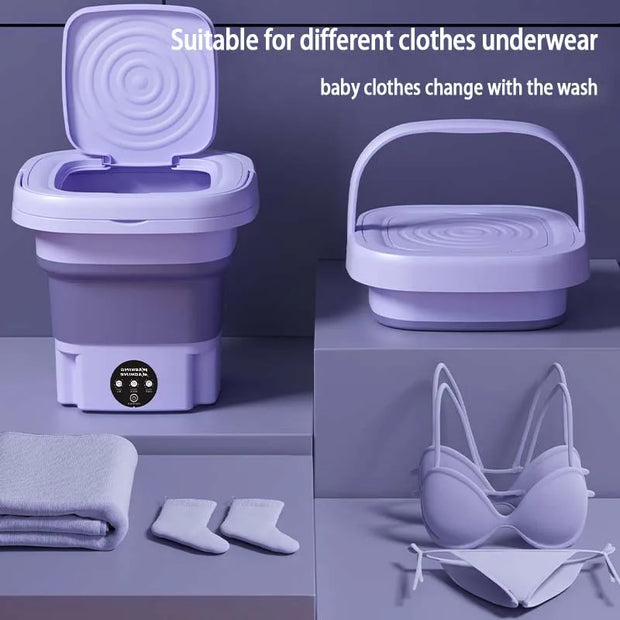 8L Portable Foldable Washing Machine With Spin Dryer Automatic Mini Underwear Sock 220V Washing Machine With Centrifuge