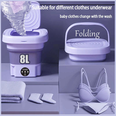 8L folk drinking Machine Bucket for cloths Socks Underwear lighting clean Portable Small Travel shopping Machine