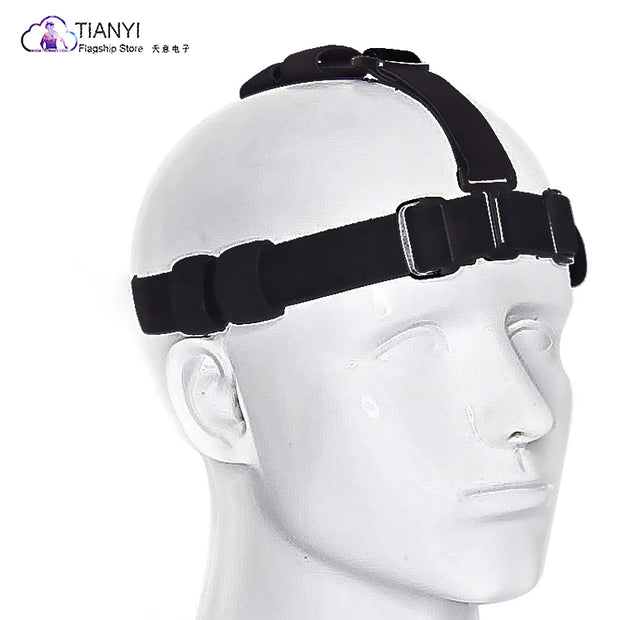 Black Head Strap Mount Headband Holder Fixed Strap For 18650 battery flashlight diameter 20-25mm LED Headlight Camp Tool