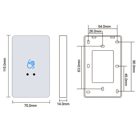 New 12V/24V Touchless Infrared Sensor Switch No Touch Contactless Switches Door Release Access Control Exit Button With Led