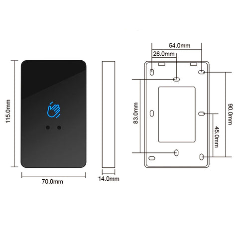 New 12V/24V Touchless Infrared Sensor Switch No Touch Contactless Switches Door Release Access Control Exit Button With Led