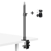 C Light Stand Tripod Clamp Desk Mount with 1/4" Ball Head Table Fixture Ring Light Adjustable Tabletop Bracket Stand DSLR Camera