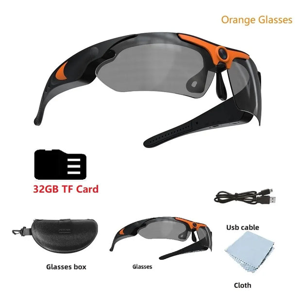 1080P Full HD Mini Camera Sunglasses Camera Outdoor Sports DV Intelligent Sports Glasses Cam DVR Wide-angle Glasses Camera