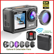 S81TRW Action Camera 5K 4K60FPS 48MP EIS DVR Webcam 2" IPS Dual Screen Optional 6 Filter Wireless Microphone Wi-Fi Sports Cam