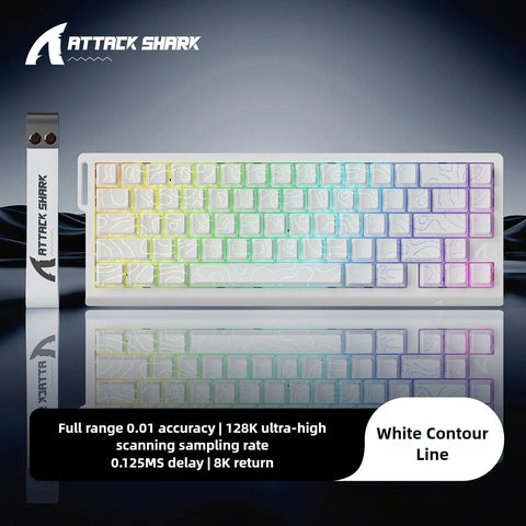 ATTACK SHARK X68HE Magnetic Mechanical Keyboard RGB 8K Low Delay E-Sports Gaming Keyboard 0.01mm RT Accuracy 128K Scan Rate