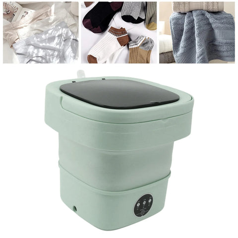 6L Portable Washing Machine Folding Large Capacity Clothes Spin Dryer Bucket Travel Underwear Socks Ultrasonic Mini Washer