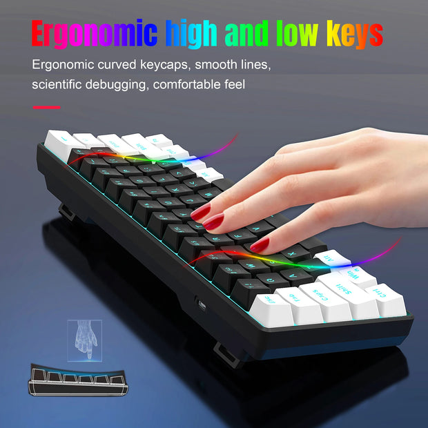 V900 RGB Mechanical Keyboard 61-key Gaming Keyboard High-quality Blue Switches Durable and Compact Design Various Lighting Modes