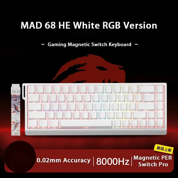 MADLIONS MAD 60/68HE Mechanical Keyboard Magnetic Switch Rapid Trigger 8K RGB Gaming Keyboard Valorant Gamer Accessories Gifts