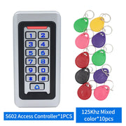 Outdoor RFID Access Controller Zinc Metal Keypad Card Reader IP67 Waterproof 125KHz 10pcs Keyfob for Door Access Control System