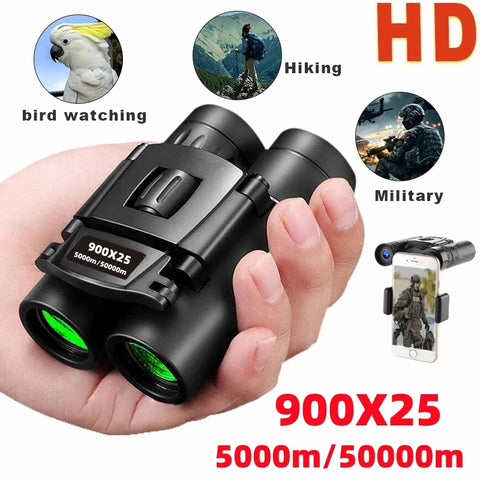 900X25 Professional Bak4 HD Powerful Binoculars Long Range Portable Zoom Telescope Waterproof Outdoor Camping Hiking Tools