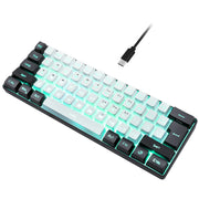 60% wired gaming keyboard, RGB backlight ultra compact mini keyboard, waterproof small compact 61 key keyboard for pc/Mac gamers