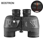 Binoculars 10x50 Marine Military Telescope Adults Waterproof With Rangefinder Compass BAK4 Prism HD Bird Watching For Hunting