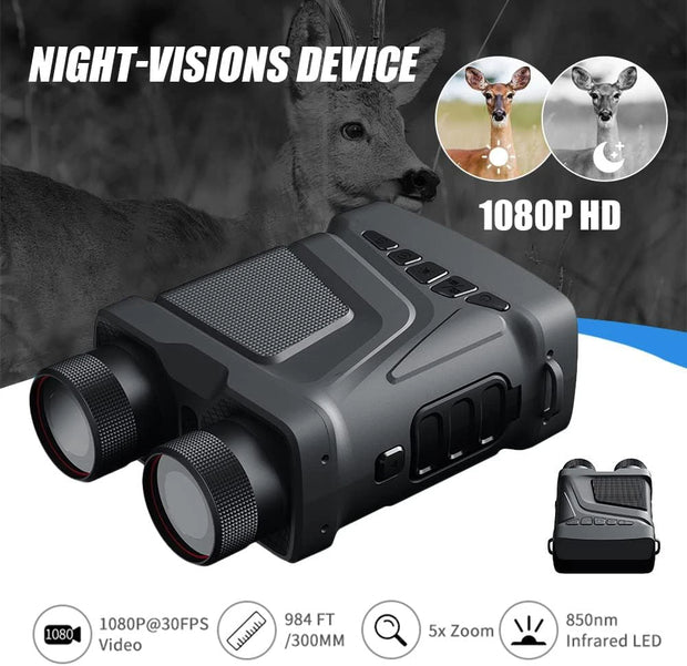 Digital Infrared Night Vision Binocular R12 5X Zoom Telescope Hunting Camping Professional 300M Full Darkness Exploring and Nigh