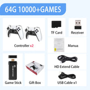 M8 PRO Video Game Stick  4K HD Retro Video Game Console 2.4G Wireless Controller 20000+ Games 128GB Retro Games for Kids Gifts