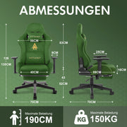 Brand Gaming Chair Luxurious Breathable Faux Suede Office Chair Gaming Chair With Footrest Chair Headrest Ergonomic Game Chair