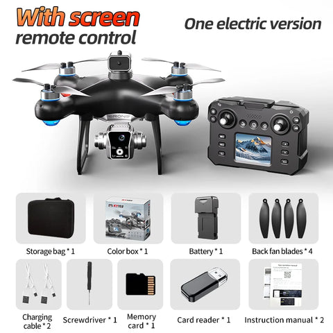 2025 New K102 Screen Controlled Version Drone 4K Camera Brushless Motor Obstacle Avoidance Foldable Quadcopter Dron RC Toys