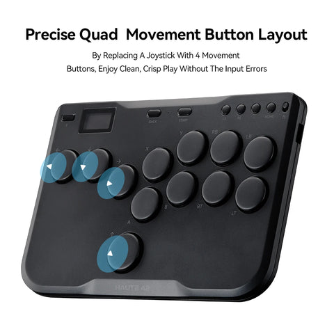 Haute42 Cosmox Mini Arcade Joystick Hitbox Controller Keyboard Leverless Hitbox Fightstick For Ps4 /PS5/Switch Arcade Stick PC