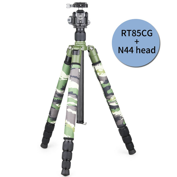 RT75CG/85CG Camouflage Carbon Fiber Tripod Monopod for DSLR Camera and Professional Video Camcorder with Low Profile Ball Head