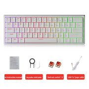 MUCAI MK61 USB Gaming Mechanical Keyboard 61 Keys Red Switch Wired Detachable Cable RGB Backlit Hot Swappable