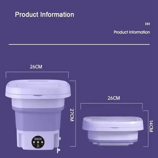 8L Mini Portable Folding Washing Machine Bucket for Clothes Socks Underwear Cleaning Washer Portable Trave Small Washing Machine