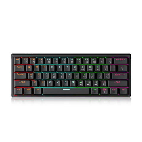 MUCAI MK61 USB Gaming Mechanical Keyboard 61 Keys Red Switch Wired Detachable Cable RGB Backlit Hot Swappable