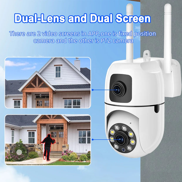 8MP Security Surveillance IP Camera Dual Lens Dual Screen WIFI Cam Outdoor Auto Tracking Two-way Audio HD Night Color Cam YI IOT