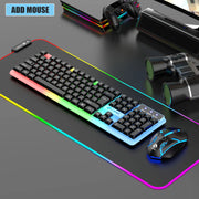 New Illuminated Gaming Keyboard Mouse 2024 USB Mechanical Feel Wired Spherical Keycap Cover With Multiple Color Options