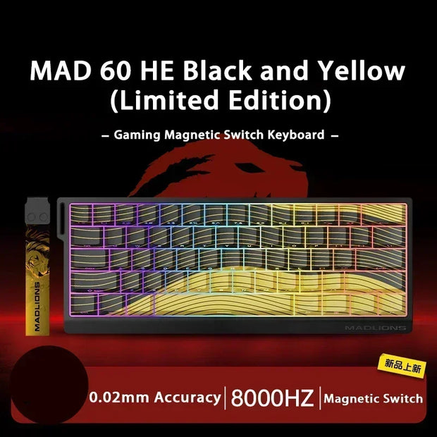 MADLIONS MAD 60/68 HE Mechanical Keyboard Magnetic Switch Rapid Trigger 8K RGB Gaming Keyboard Valorant Gamer PC Accessories