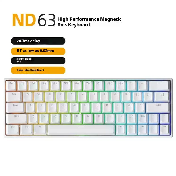 IROK ND63 Pro Customized Magnetic Switch Gaming Keyboard 8K Hot Swappable Polling Rate 0.3ms Latency 0.02mm RT KME SOCD DKS ST