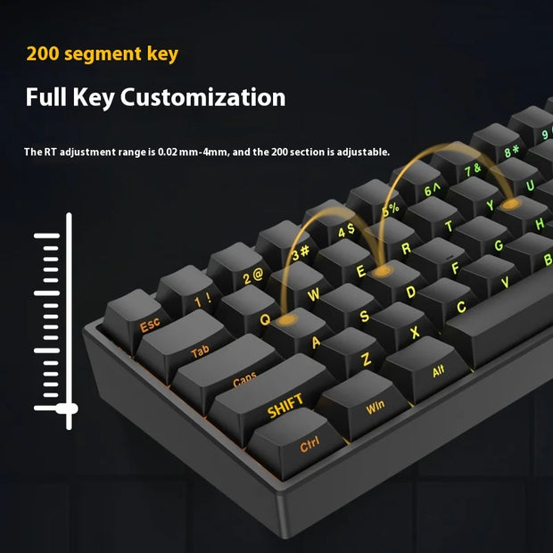 IROK ND63 Pro Customized Magnetic Switch Gaming Keyboard 8K Hot Swappable Polling Rate 0.3ms Latency 0.02mm RT KME SOCD DKS ST