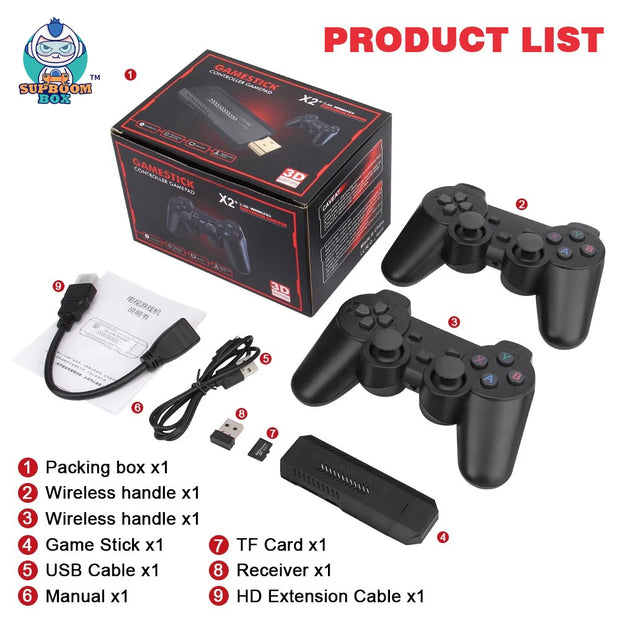 X2 Plus 128G 30000 Games Retro Game Console w/ GD10 Pro Stick- 4K/3D/HD +Wireless Controller