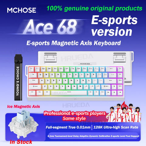 MCHOSE Ace 60 Pro 68 Magnetic Axis Mechanical Keyboard Original 0.01ms Latency RT 0.01mm 128K Gaming Keyboard Customized Esports