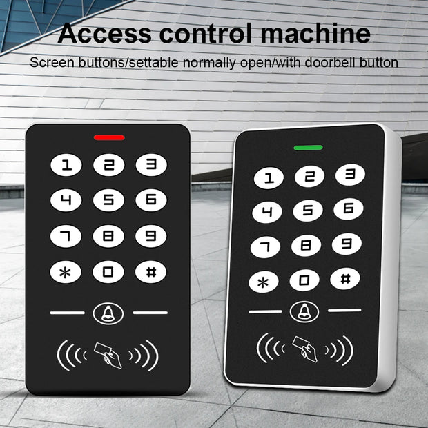 125KHz Standalone Access Control Keypad RFID Keyboard System Waterproof Cover Outdoor Controller EM Card Reader 10pcs Keyfobs