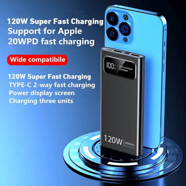 Xiaomi 200000mAh Power Bank 120W Super Fast Charger Portable External Battery Large Capacity Mobile Power for iPhone Samsung New