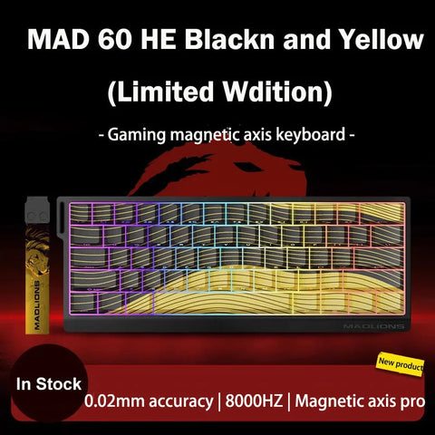 FGG Madlions Mad60 HE Mad68 Pro HE E-sports Magnetic Switch Mechanical Keyboard RGB Wired Hot Swap 8K Customized Gaming Keyboard