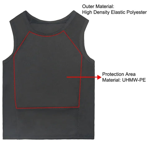 Lightweight Ultra-comfortable Bulletproof Vest Clothes IIIA Level Concealed Hidden Inside Wear Soft Anti-Bullet T Shirt Clothing