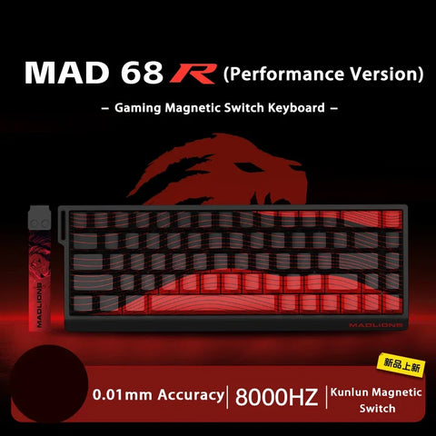 MADLIONS MAD 60/68HE Mechanical Keyboard Magnetic Switch Rapid Trigger 8K RGB Gaming Keyboard Valorant Gamer Accessories Gifts