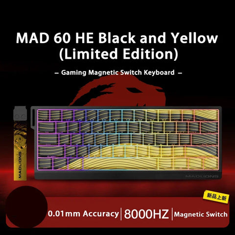 MADLIONS MAD 60/68HE Mechanical Keyboard Magnetic Switch Rapid Trigger 8K RGB Gaming Keyboard Valorant Gamer Accessories Gifts