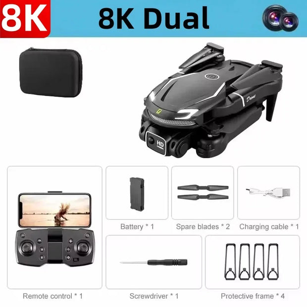 V88 Professional Drone 8K Wide-Angle HD 1080P Camera WiFi FPV Height Hold Foldable RC Drone Quadrotor Helicopter Children's Toy