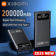 Xiaomi 200000mAh Power Bank 120W Super Fast Charger Portable External Battery Large Capacity Mobile Power for iPhone Samsung New