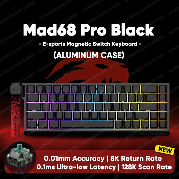 MADLIONS Mad 60he Mad60HE Mad 68HE Mechanical Keyboard Magnetic Switch Wired Hot Swap 8K Polling Rate Customized Gaming keyboard