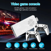 M8 PRO Video Game Console 64GB Built-in 30000+ Games with Two-person Handheld Wireless Controller Children's Game Christmas Gift