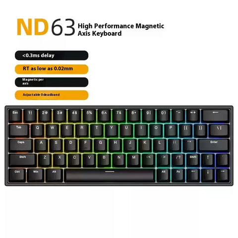 IROK ND63 Pro Customized Magnetic Switch Gaming Keyboard 8K Hot Swappable Polling Rate 0.3ms Latency 0.02mm RT KME SOCD DKS ST