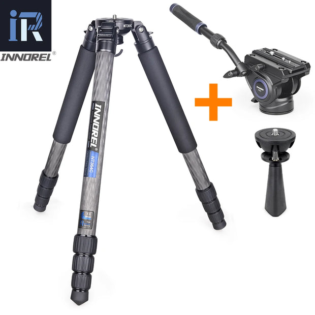 NT364C Professional Carbon Fiber Bowl Tripod for DSLR Camera Video Camcorder Heavy Duty 25kg Max Load Birdwatching Camera Stand