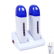 Electric Double Wax Heater Epilator Cartridge Wax Roller Base Roll On Waxing Refillable Hair Removal Machine Depilatory Heater