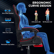 Ergonomic Gaming Chair with Massage and Footrest Massage Lumbar Support High Back ,E-Sports Gamer Chair