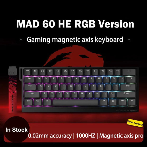 FGG Madlions Mad60 HE Mad68 Pro HE E-sports Magnetic Switch Mechanical Keyboard RGB Wired Hot Swap 8K Customized Gaming Keyboard